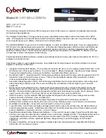 CyberPower 649532715060 Specification Sheet preview