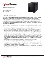 CyberPower 649532808007 Specification Sheet preview