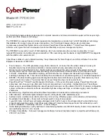 Preview for 1 page of CyberPower 649532808007 Specification Sheet