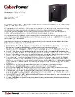 CyberPower 649532811007 Specification Sheet preview