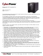 CyberPower 649532815036 Specification Sheet preview