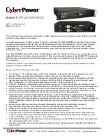 CyberPower 649532822027 Specification Sheet preview
