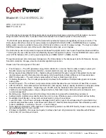 CyberPower 649532832361 Specification Sheet preview