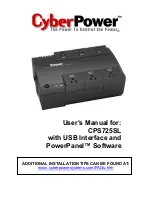 CyberPower CPS725SL User Manual preview