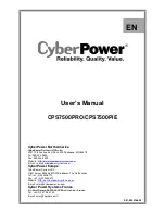 CyberPower CPS7500PIE User Manual preview
