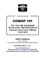 Предварительный просмотр 1 страницы CyberResearch COMHP 101 User Manual