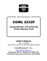 CyberResearch COML 2232F User Manual preview