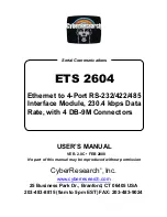 CyberResearch ETS 2404 User Manual предпросмотр