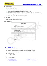 Preview for 8 page of Cybertek DP6020 Manual