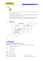 Предварительный просмотр 4 страницы Cybertek EM5015 Manual