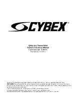 Preview for 1 page of CYBEX Arc Trainer 600A Owner'S Service Manual