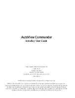 Preview for 3 page of CYBEX AUTOVIEW COMMANDER - Installer/User Manual