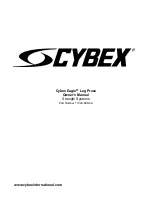 CYBEX Eagle Leg Press Owner'S Manual preview