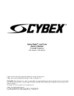 Preview for 3 page of CYBEX Eagle Leg Press Owner'S Manual