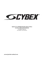 CYBEX Free Weight Olympic Bench Press Owner'S And Service Manual preview