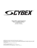 Preview for 3 page of CYBEX Plate Loaded Incline Press Owner'S And Service Manual