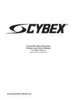 CYBEX VR3 Back Extension Owner'S And Service Manual preview