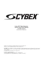 Preview for 3 page of CYBEX VR3 Back Extension Owner'S And Service Manual