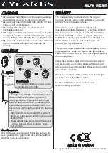 Preview for 2 page of CYCARTIS ALFA REAR Quick Start Manual