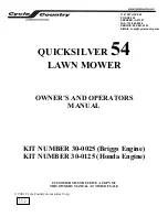 Preview for 1 page of Cycle Country Quicksilver 54 Owner'S And Operator'S Manual