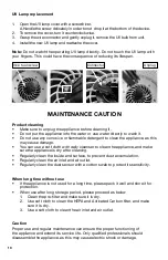 Preview for 18 page of CYCLO UV 310C Use & Care Instructions Manual