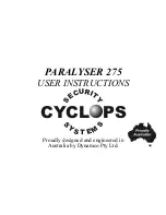 Preview for 1 page of CYCLOPS PARALYSER 275 User Instructions