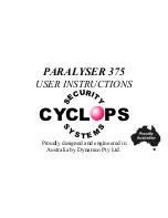 CYCLOPS PARALYSER 375 User Instructions preview