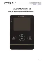 Cyfral VIDEOMONITOR V4 Operating, Installation And Programming Manual preview