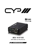 CYP AVX-101F-RX Operation Manual preview