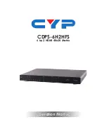 Предварительный просмотр 1 страницы CYP CDPS-6H2HFS Operation Manual