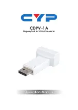 Предварительный просмотр 1 страницы CYP CDPV-1A Operation Manual