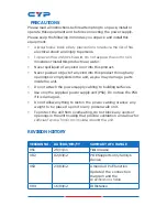 Preview for 3 page of CYP CH-1109TRXC Operation Manual