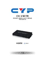 Предварительный просмотр 1 страницы CYP CH-V501TR Operation Manual