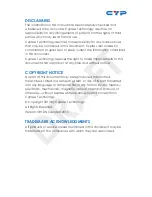 Preview for 3 page of CYP CHDBT-1H2CE Operation Manual