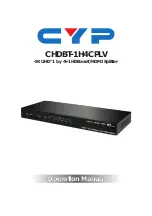 CYP CHDBT-1H4CPLV Operation Manual preview