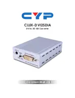 Preview for 1 page of CYP CLUX-DVI2SDIA Operation Manual