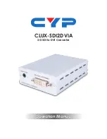 Предварительный просмотр 1 страницы CYP CLUX-SDI2DVIA Operation Manual