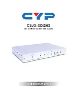 CYP CLUX-SDI2HS Operation Manual предпросмотр