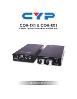 Предварительный просмотр 1 страницы CYP COH-RX1 Operation Manual