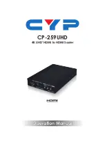 Предварительный просмотр 1 страницы CYP CP-259UHD Operation Manual