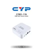 Предварительный просмотр 1 страницы CYP CPRO-11SI Operation Manual