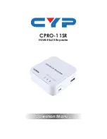 CYP CPRO-11SR Operation Manual предпросмотр