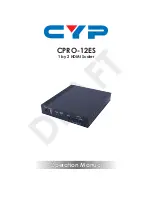 Предварительный просмотр 1 страницы CYP CPRO-12ES Operation Manual