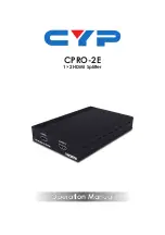CYP CPRO-2E Operation Manual preview