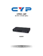 CYP CPRO-U2T Operation Manual preview