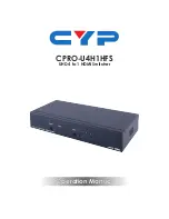 Предварительный просмотр 1 страницы CYP CPRO-U4H1HFS Operation Manual