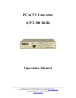 Предварительный просмотр 1 страницы CYP CPT-380 RGB Operation Manual