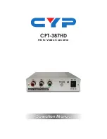 Предварительный просмотр 1 страницы CYP CPT-387HD Operation Manual