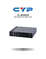 CYP CS-803MDP Operation Manual предпросмотр