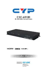 CYP CSC-6010D Operation Manual предпросмотр